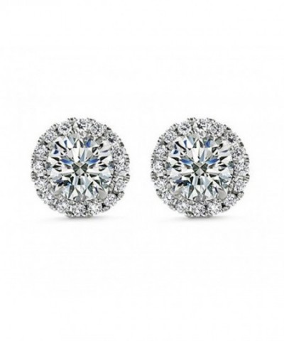 Round Cubic Zirconia Earrings Screw