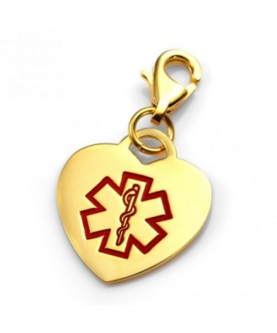 Medical Alert Heart Charm Stainless