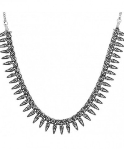 Prakash Jewellers silvertone oxidised necklace
