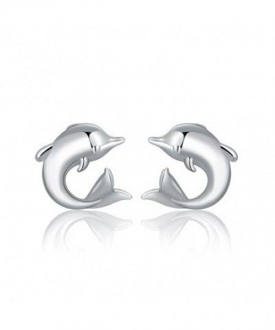 MBLife Sterling Big Tail Dolphin Earrings