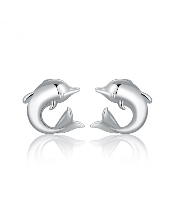 MBLife Sterling Big Tail Dolphin Earrings