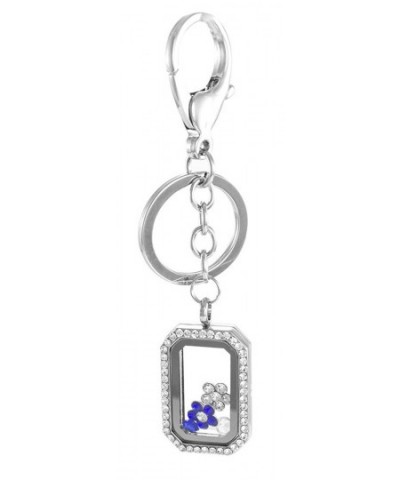 Floating Rectangle Rhinestone BG247 Keychain