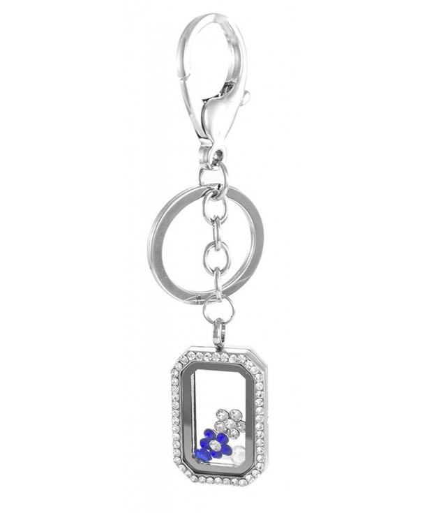 Floating Rectangle Rhinestone BG247 Keychain