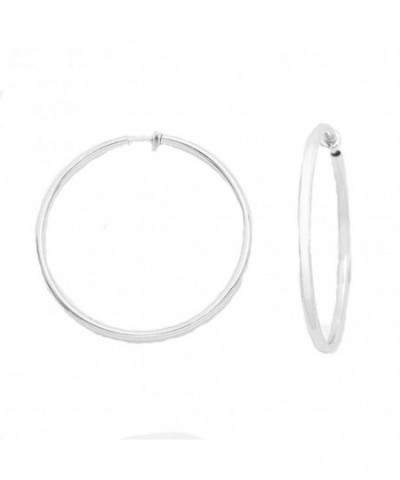 Solid Spring Silvertone Clip Earrings