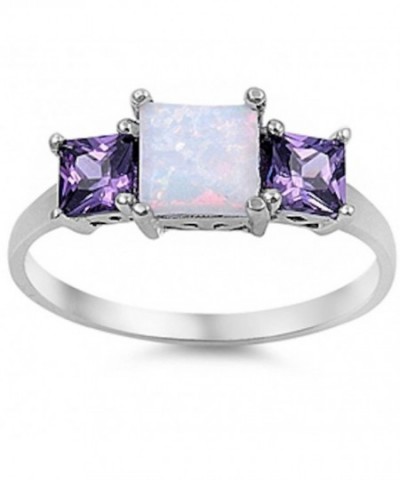 Princess Australian Simulated Amethyst Sterling