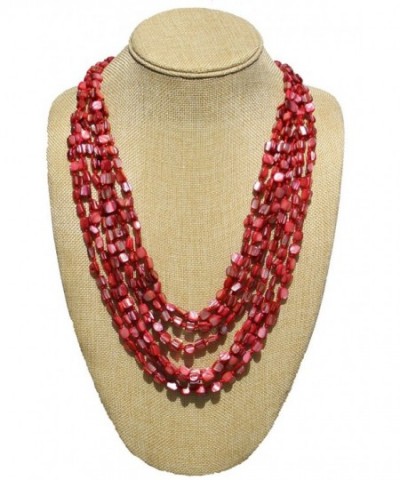 Multi Strand Shell Necklace Coral
