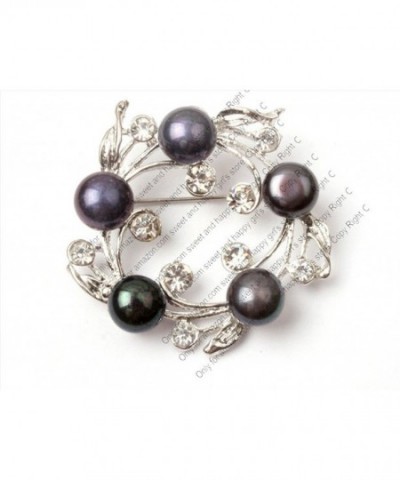 Black Freshwater Plated Brooch Anadem