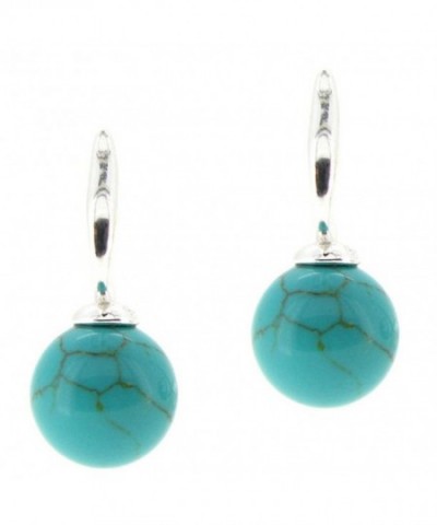 Sterling Silver Simulated Turquoise Earrings