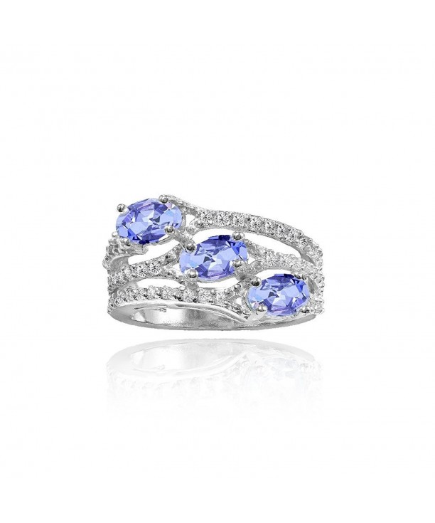 Sterling Silver Tanzanite White Topaz