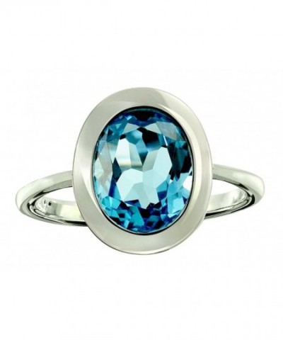 RB Gems Rhodium Plated Bezel Setting swiss blue topaz