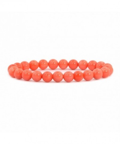 Orangered Gemstone Stretch Bracelet Unisex