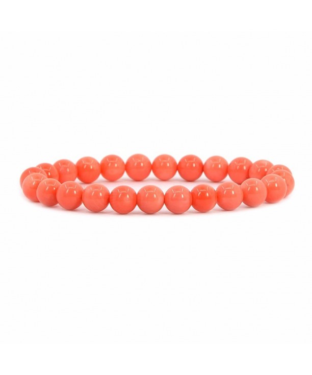 Orangered Gemstone Stretch Bracelet Unisex