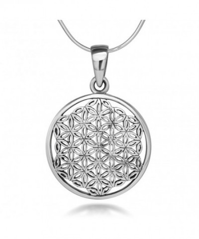 Sterling Silver Mandala Pendant Necklace