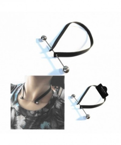 Gothic Leather Necklace Stainless Closure