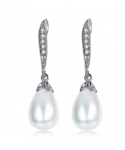 Simulated Plated Wedding Dangle Earrings