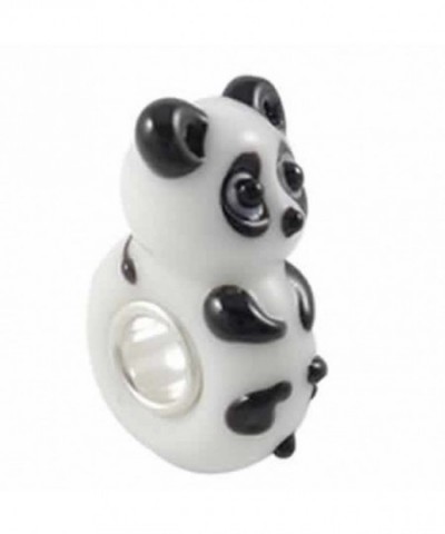 European Panda Murano Spacer Bracelet