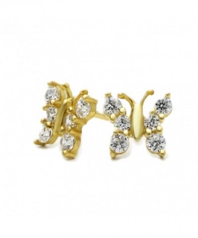 Yellow Gold Butterfly Screwback Earrings