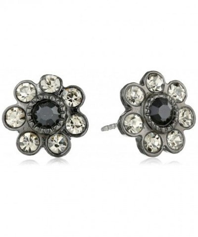 1928 Jewelry Crystal Flower Earrings