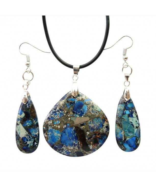 Beautiful Man made Sediment Teardrop Earrings