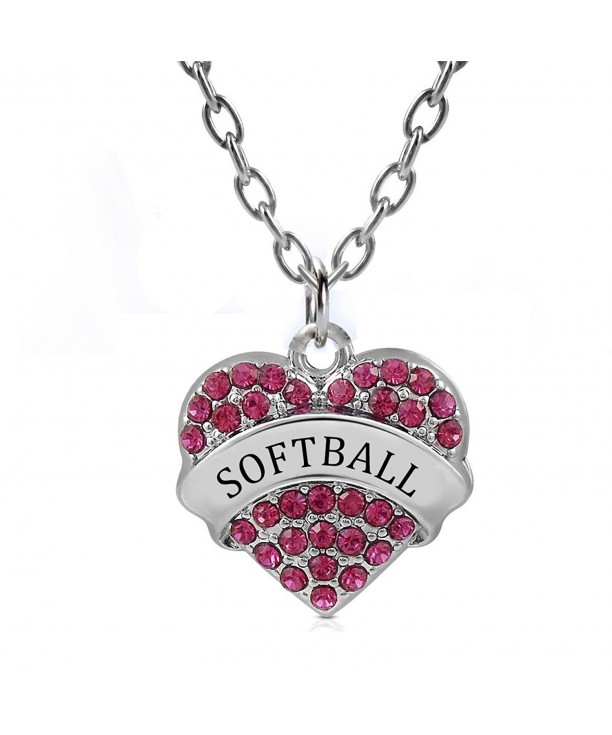 Softball Gifts Heart Pendant Necklace