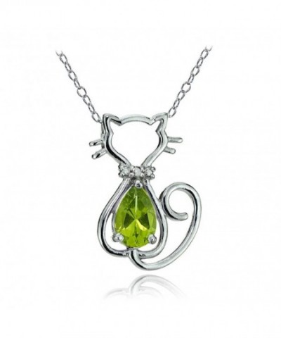 Sterling Peridot Diamond Filigree Pendant