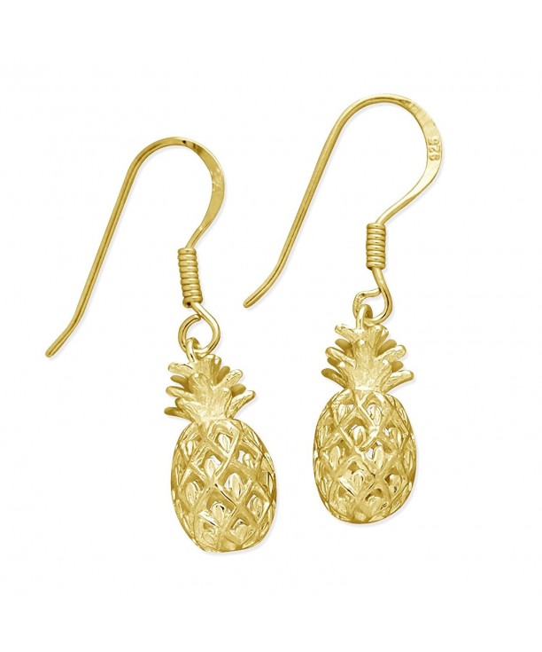 Yellow Sterling Silver Pineapple Earrings