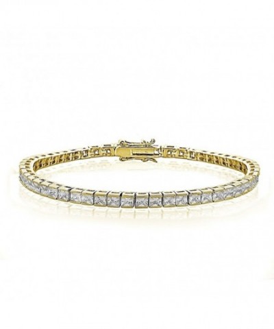 Zirconia Princess Cut Channel Fashion Bracelet