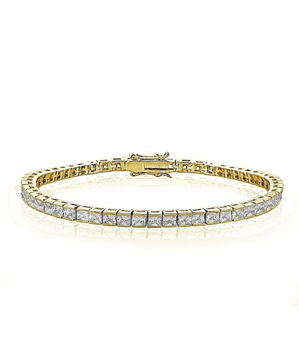 Zirconia Princess Cut Channel Fashion Bracelet