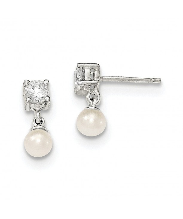 Sterling Silver Cultured Zirconia Earrings