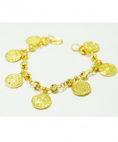 Coins Bracelets Bangle Yellow Plated