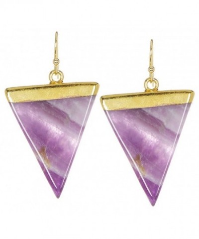 Amethyst Triangle Wholesale Gemstone Earrings