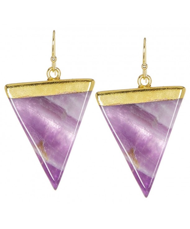 Amethyst Triangle Wholesale Gemstone Earrings