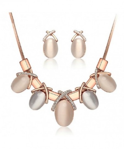 Plated Necklace Earrings Jewelry Set jgg032