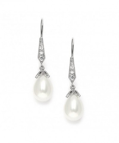 Mariell Vintage Teardrop Earrings Platinum