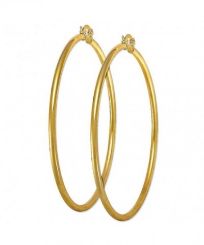 Plain Hoop Yellow Plated Earrings