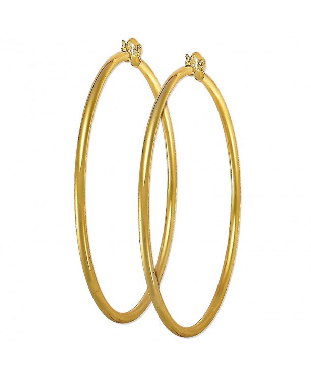 Plain Hoop Yellow Plated Earrings