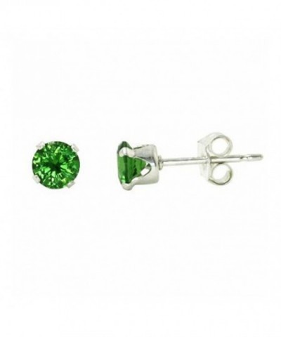 Sterling Silver Green Zirconia Earrings