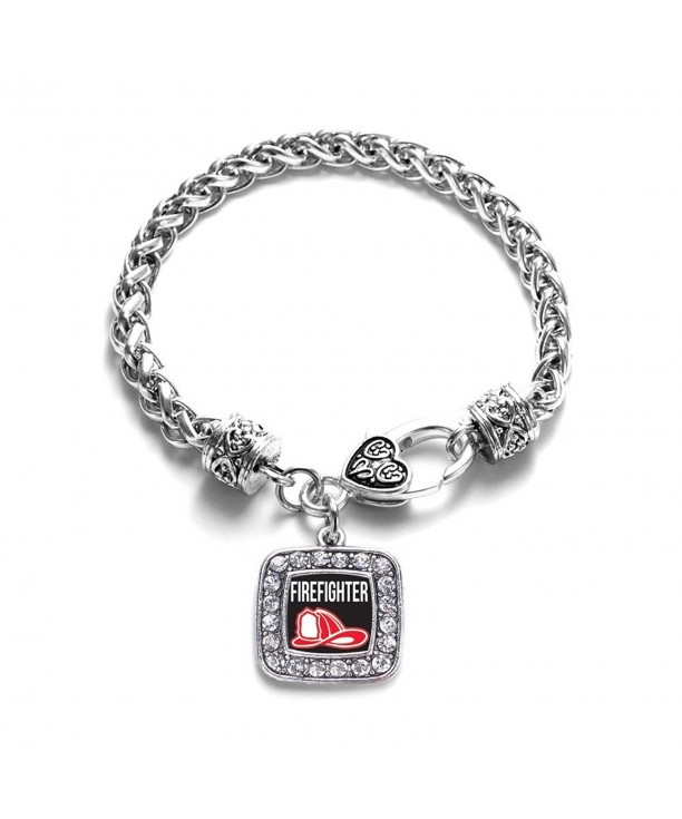 Firefighter Classic Silver Crystal Bracelet