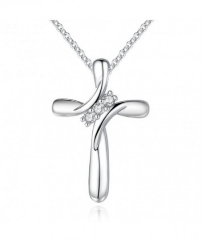 Rhodium Zirconia Necklace Christian Religious