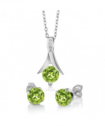 Peridot Gemstone Birthstone Sterling Earrings