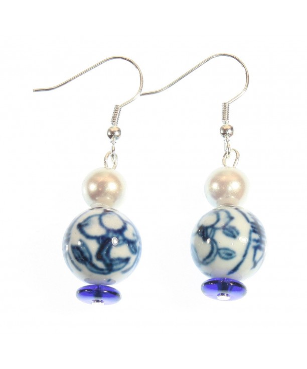 Classic Chinese Porcelain Earrings Inches