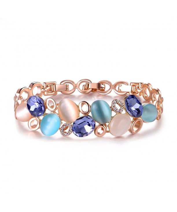 Mytys Plated Bangle Crystal Bracelets