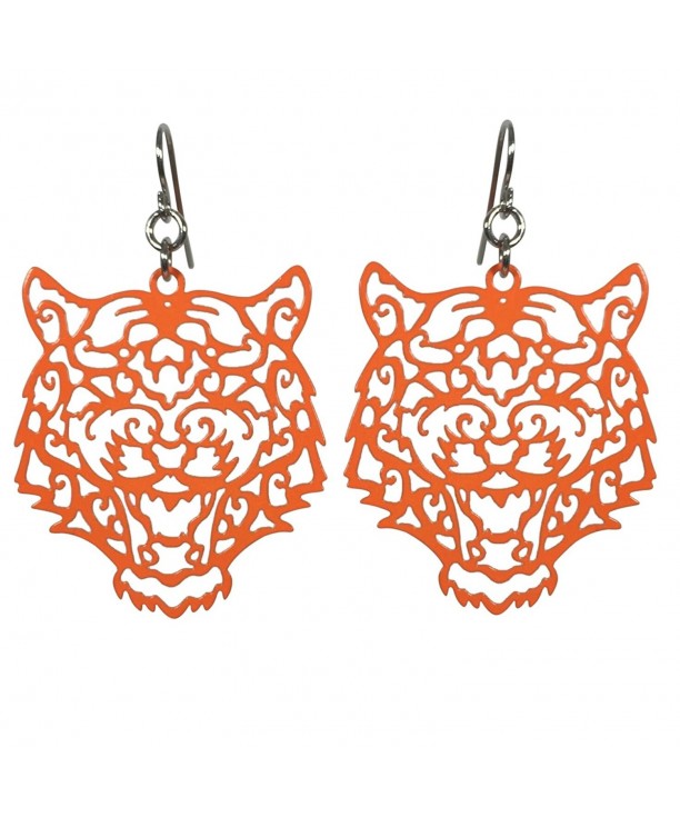 Laser Filigree Dangle Earrings Orange