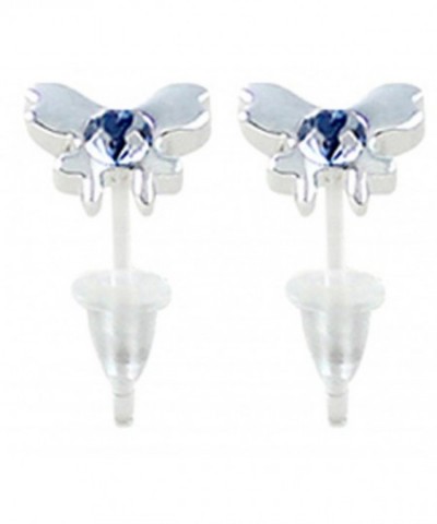 Hypoallergenic plastic post butterfly earrings