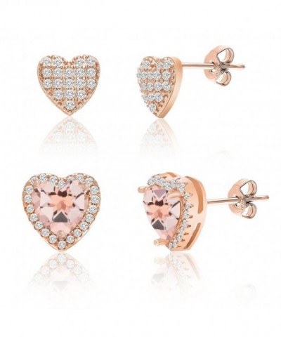 Plated Sterling Created Morganite Earring