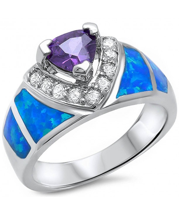 Amethyt Created Fashion Sterling Silver