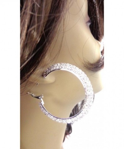 Crystal Earrings Double Silver Hoops