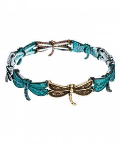 PammyJ Dragonfly Patina Stretch Bracelet