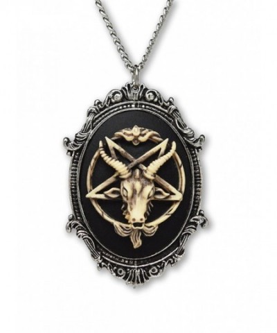 Antiqued Satanic Baphomet Pendant Necklace