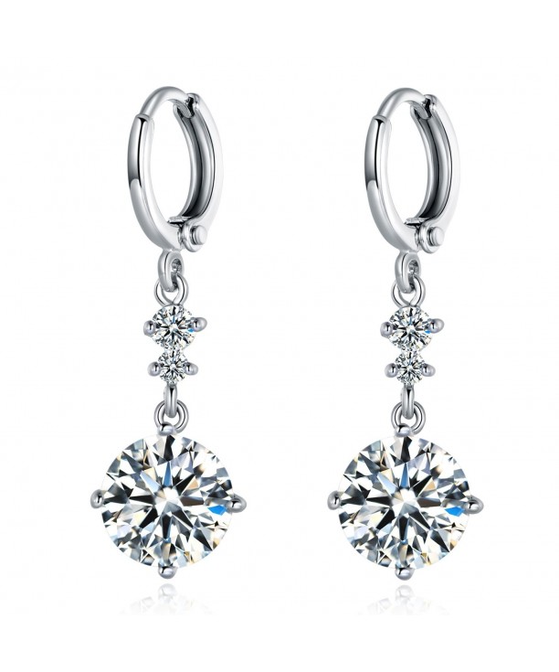 MASOP Zircon Leverback Earrings Jewelry